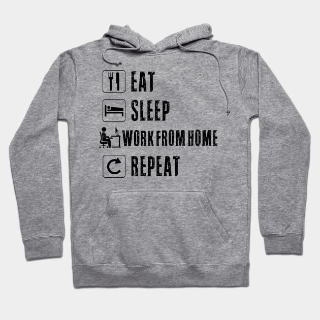 Eat Sleep Work From Home Repeat Funny Telecommuter Entrepreneur Paid To Be In Pajamas Business Office Hoodie by Shirtsurf